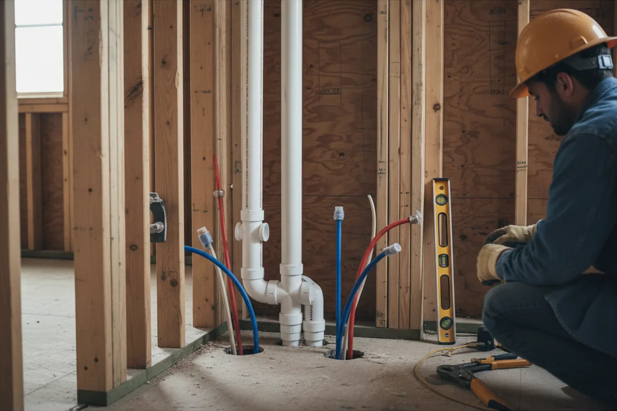 Drain and supply rough-in during Drain Cleaning in Jasper